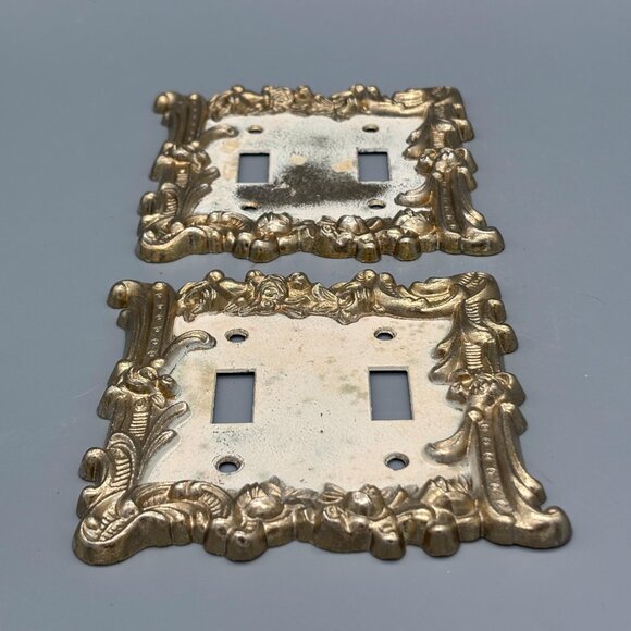 Vintage Double Light Switch Cover Plates 1960’s Electrical Plate Charm-N-Style - Picture 6 of 6